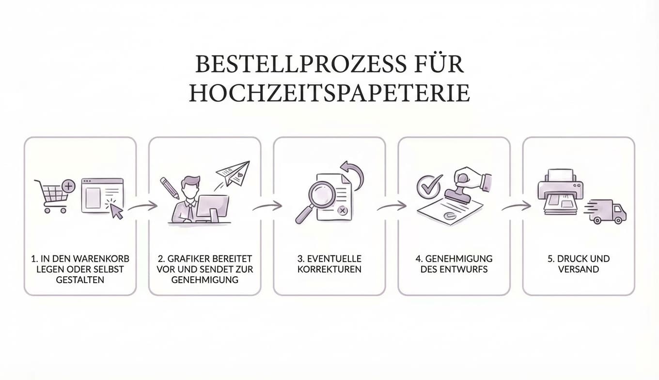 Bestellprozess für Hochzeitspapeterie