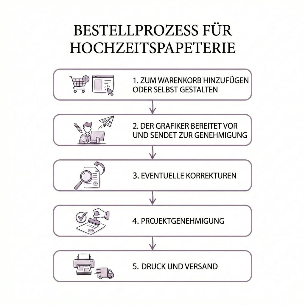 Bestellprozess für Hochzeitspapeterie