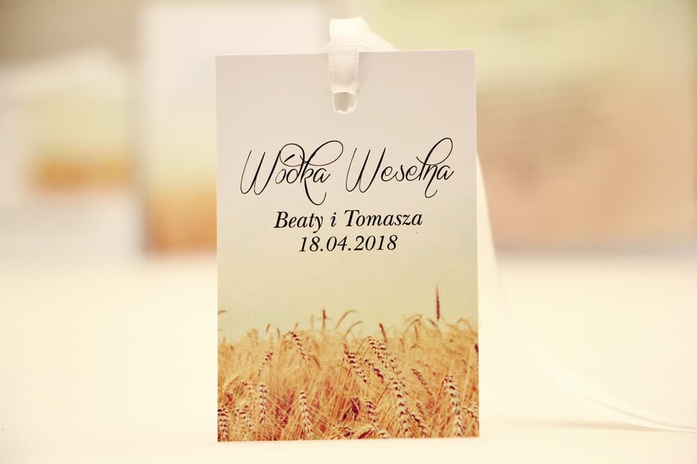 Wheat Field Wedding Alcohol Tags | Rustic Vodka Bottle Tags | Elegant No. 25
