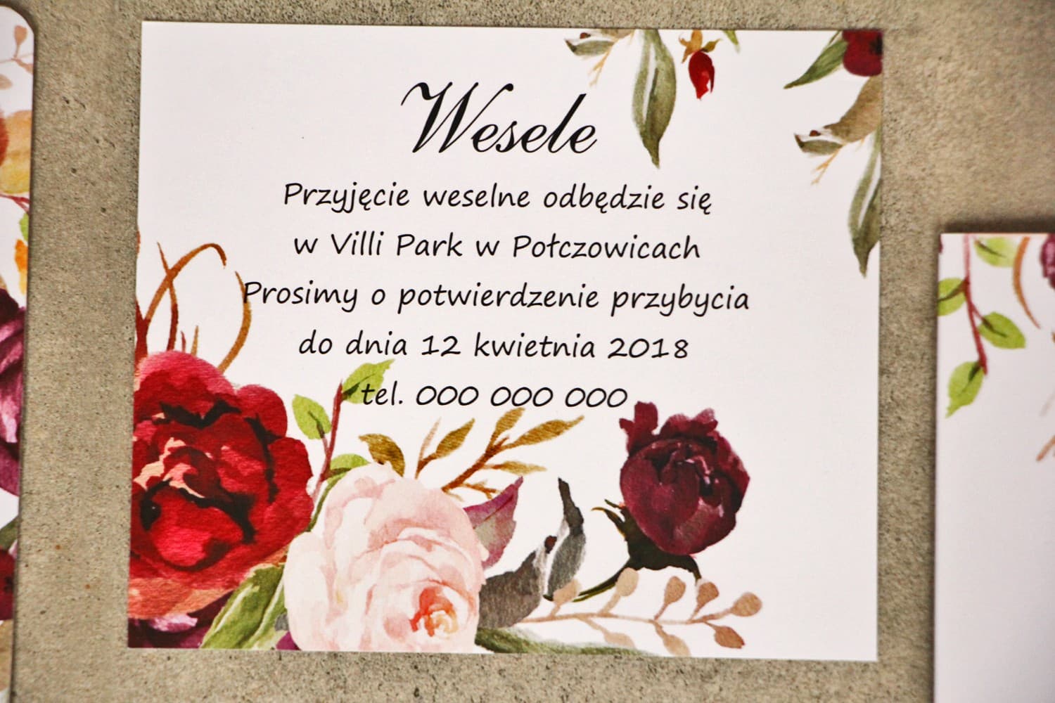 Beileger zur Hochzeitseinladung Floral, Karte für Geldgeschenke | Hochzeits-Rebus, RSVP, Zusatzinfos | Sorento Nr. 7