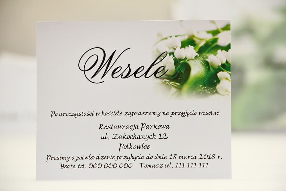 Beileger zur Einladung mit Maiglöckchen, Kärtchen "Geldgeschenke" und RSVP | Kollektion Elegant Nr. 3