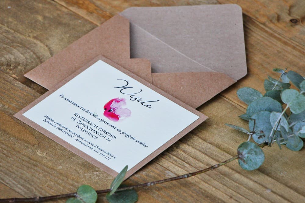 Zweischichtige Beileger-Karte mit Mohn auf Strukturpapier | RSVP, Geldgeschenke, Zusatzinfos | Margaret Nr. 5