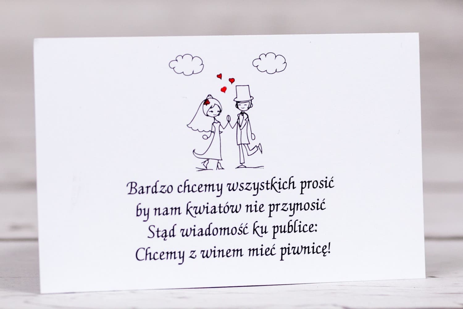 Śmieszne Bileciki z Rysunkiem Pary Młodej, Zawieszki na Wódkę | Bileciki do Zaproszeń i Podziękowań | Bueno nr 2