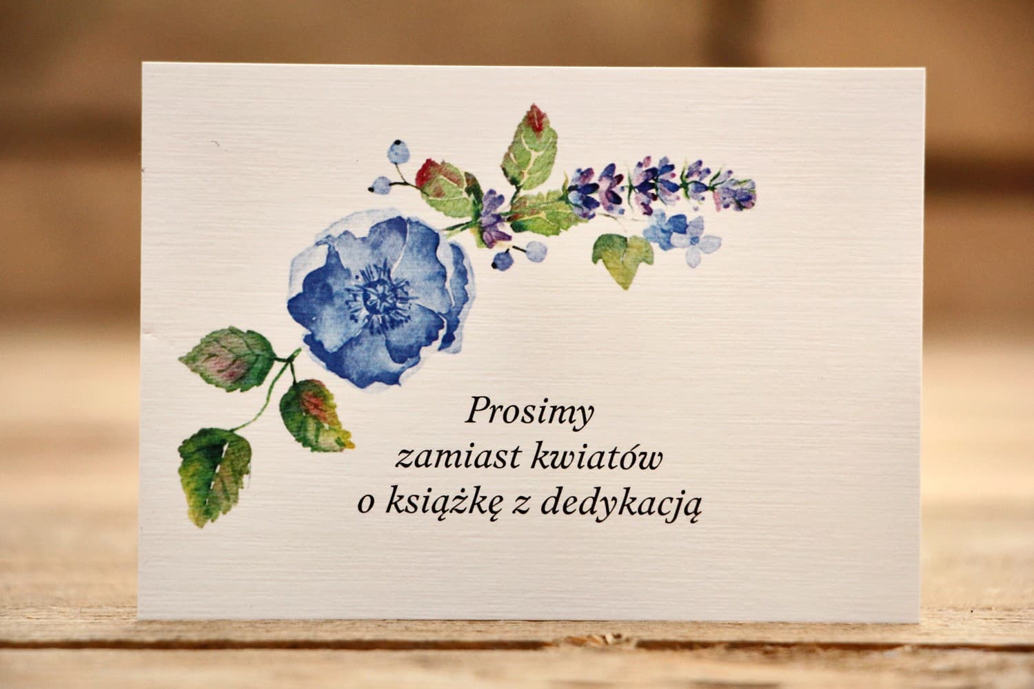 Bileciki do zaproszeń 105 x 74 mm - Malowane Kwiaty nr 13 - Chabrowe kwiaty