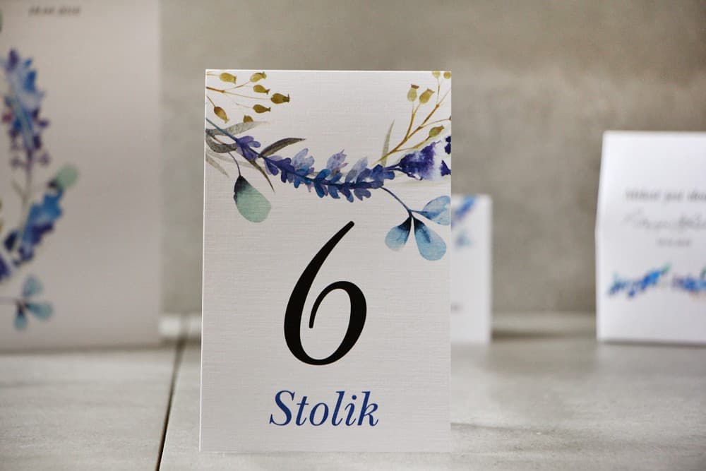 Blue Folded Wedding Table Numbers with Twig Motif | Winter Table Numbering | Pistachio No. 7