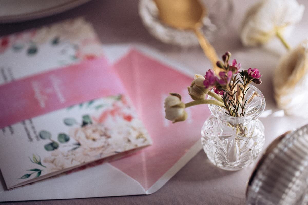 Boîte rose à confiseries pour remerciements invités. Modèle Rozalia n° 4