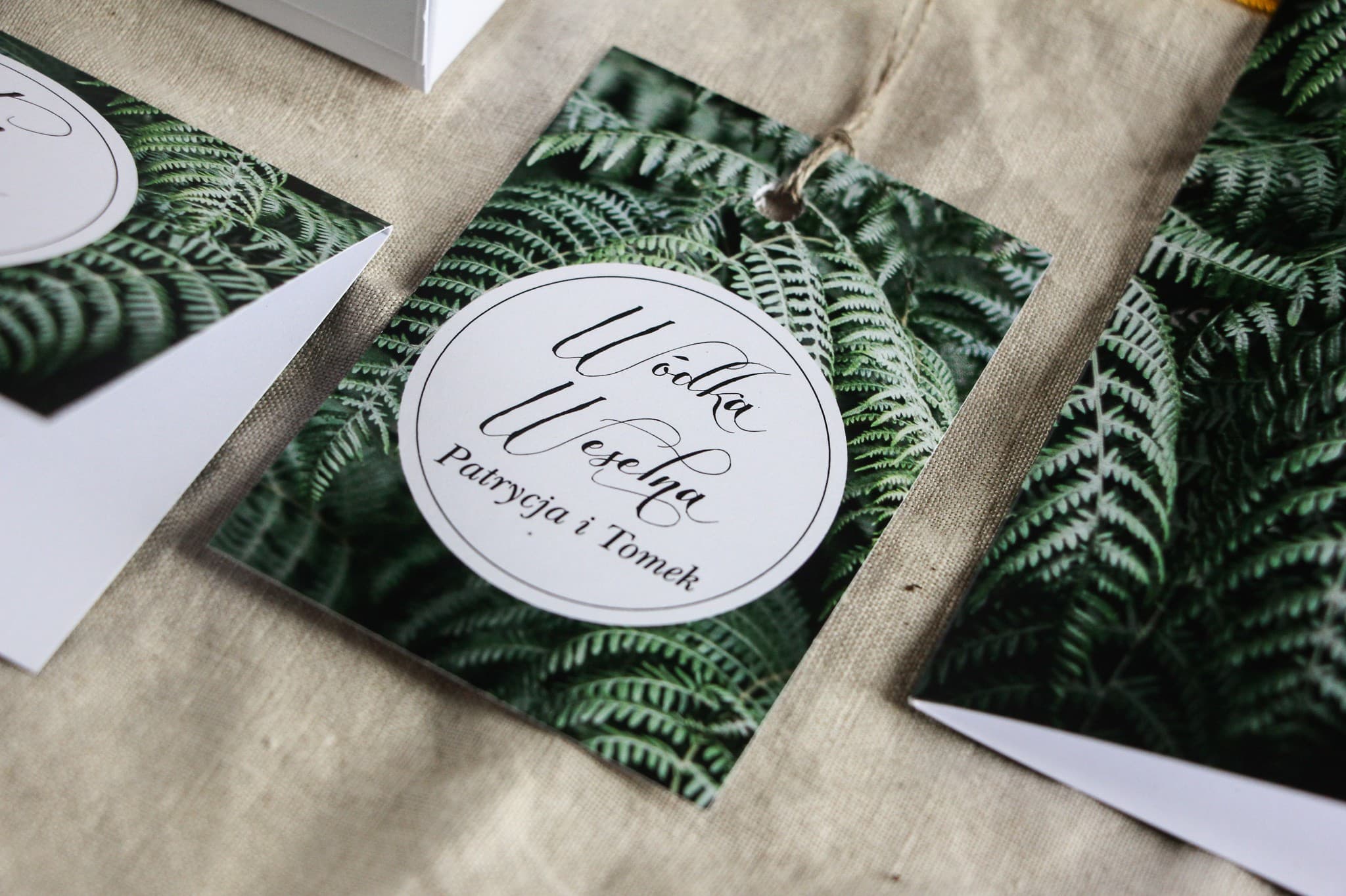 Botanical Wedding Vodka Tags with Fern, Personalized Alcohol Labels | Botanic No. 1