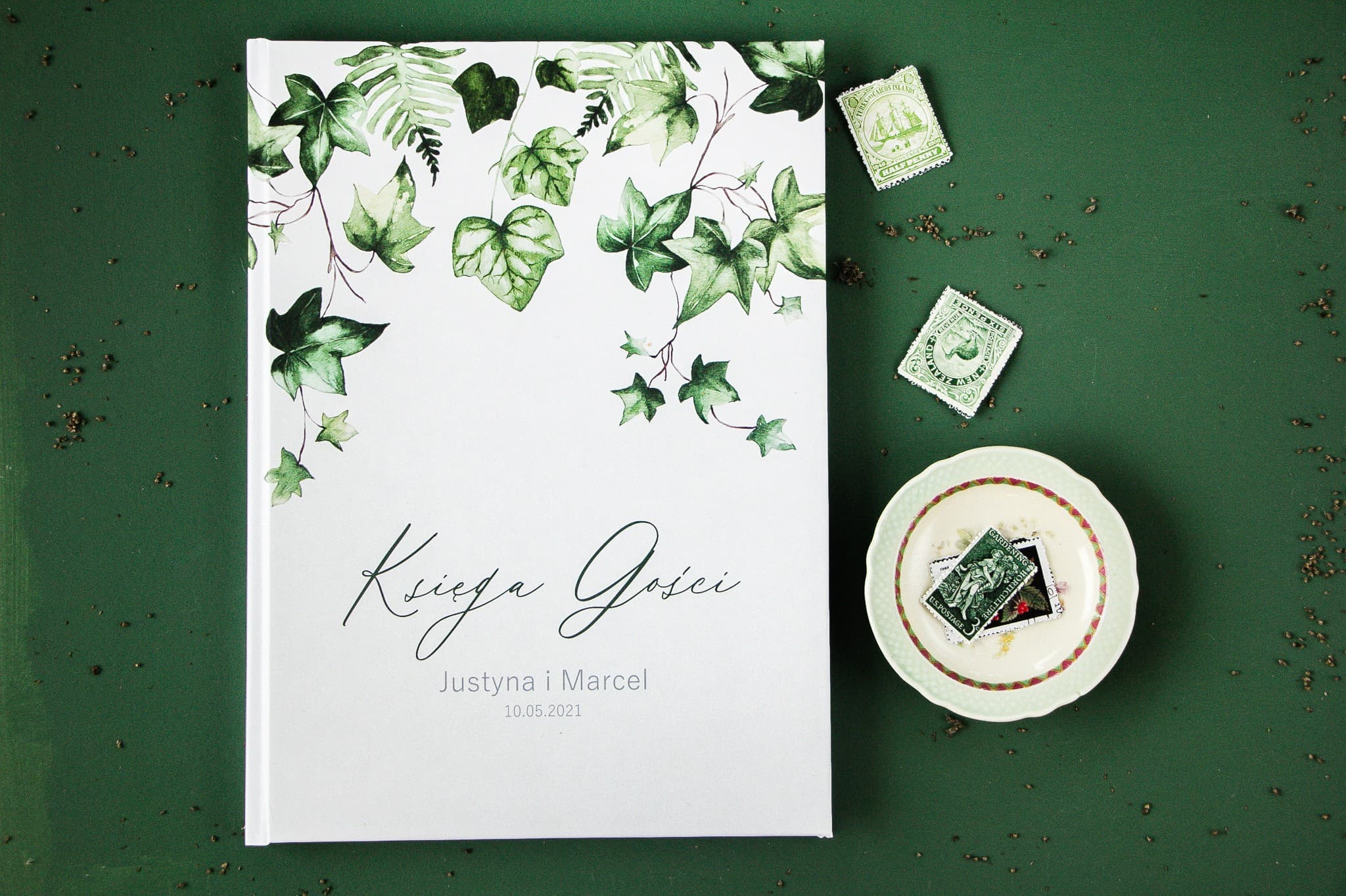 Personalized Botanical Guest Book with Ivy | A4 Wedding Guest Book | Soft No. 2 - 2