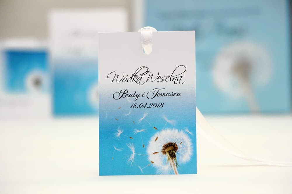 Personalized Dandelion Wedding Bottle Tags | Alcohol Labels | Elegant No. 20