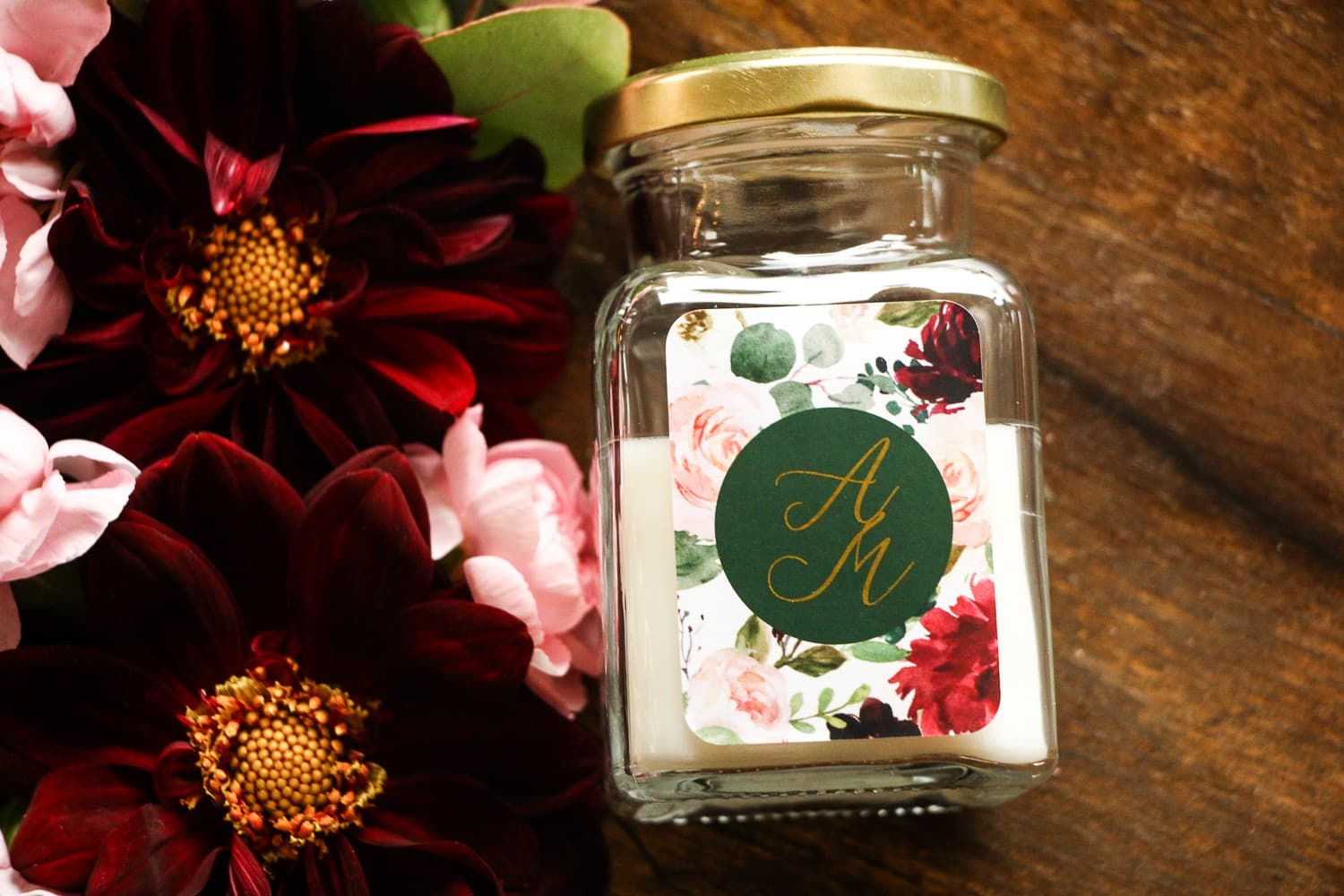 Bougie de Soja Soreli n° 2 – Cadeau Invité Mariage Pivoine Bordeaux