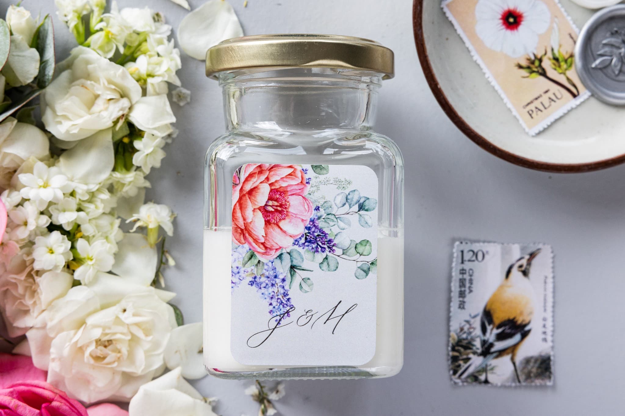 Bougie Parfumée Soft n° 7 – Pivoines, Lilas et Remerciements pour Invités
