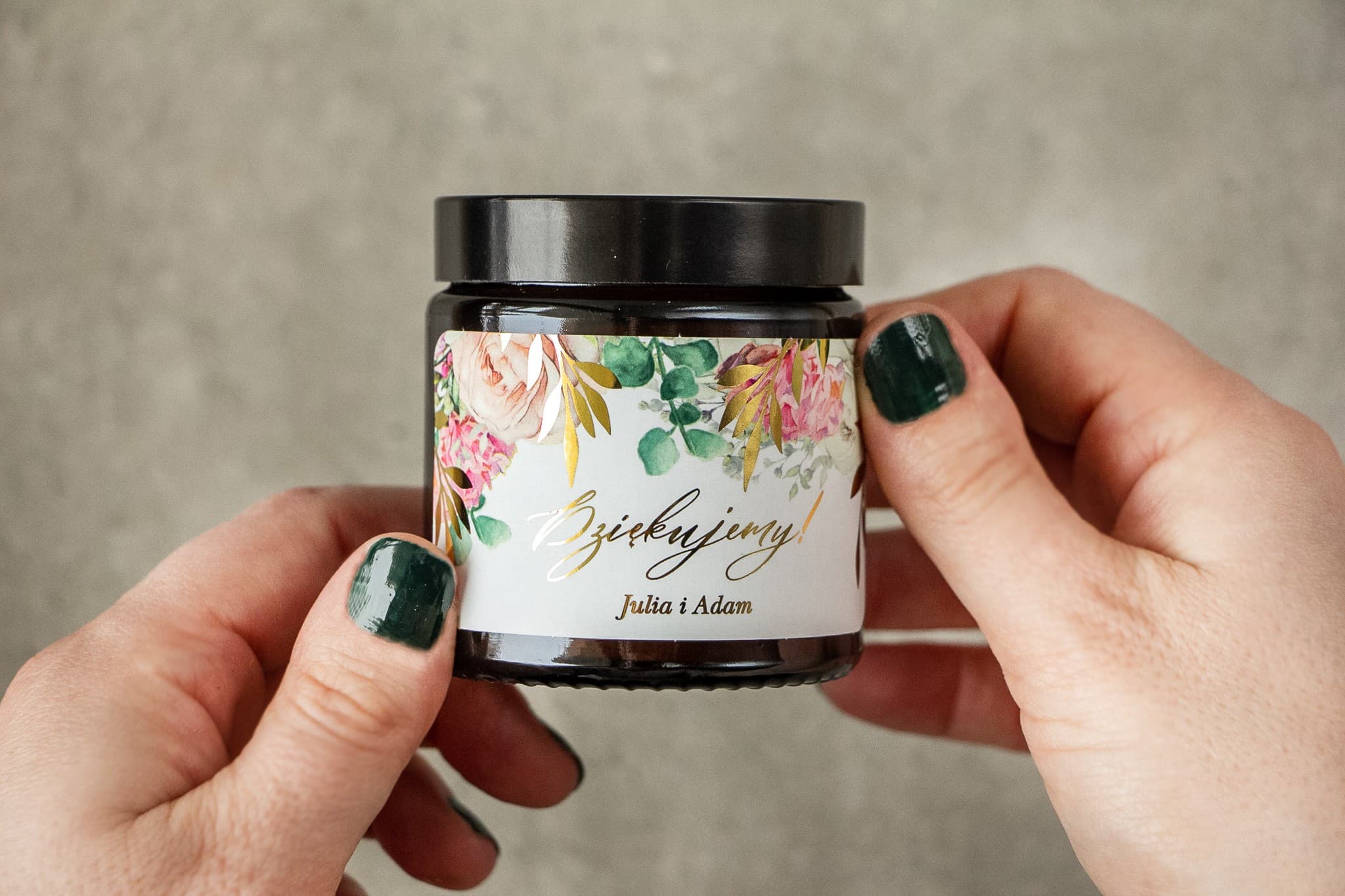 Bougies de soja naturelles - cadeaux pour les invités de mariage - Rubin n° 9 par Amelia-Wedding.pl