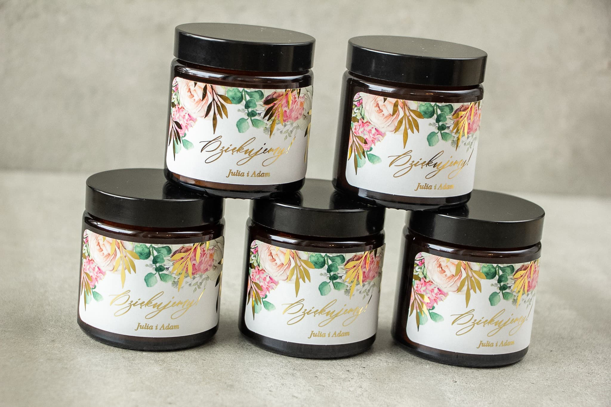 Bougies de soja élégantes avec dorure - collection Rubin n° 9