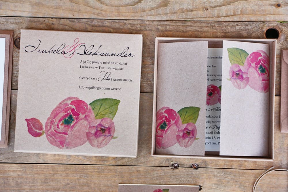 Boxed Wedding Invitations Margaret No. 2 – Pink Peony - 3