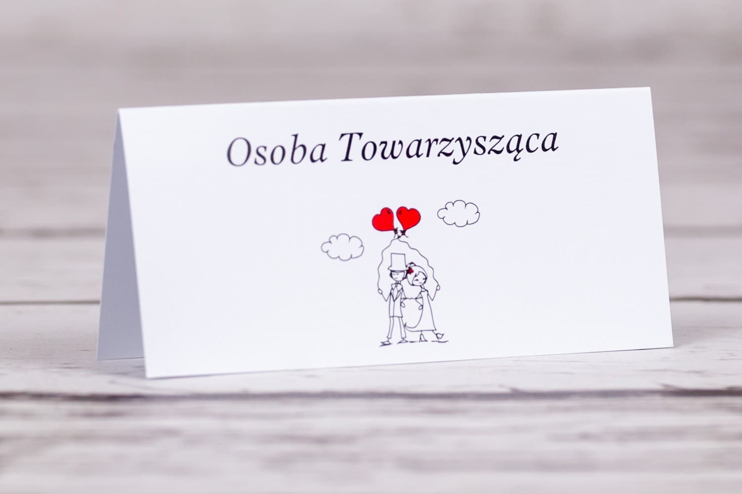 Bueno No. 6 Wedding Place Cards – Table Cards with Cartoon Bride & Groom
