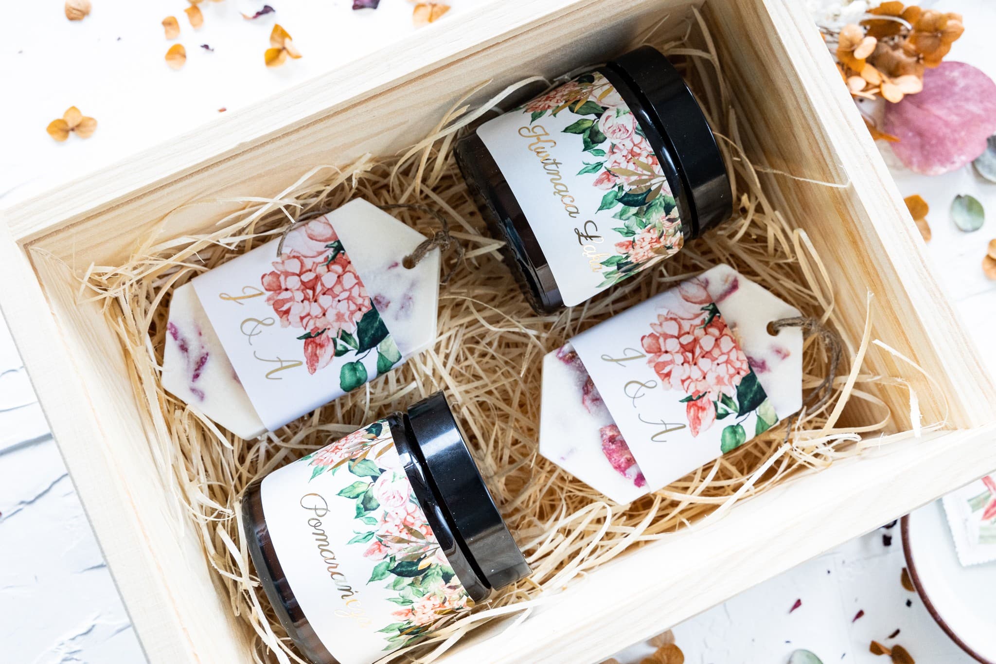 Elegante Caja de Agradecimiento para Padres con Peonías | Regalo de Boda Personalizado | Rubín nº 10