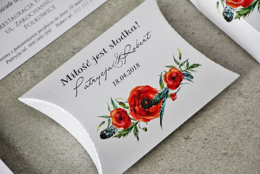 Elegante cajita tipo almohada con dulces | Detalles para invitados de boda, recuerdos | Pistacho nº 19