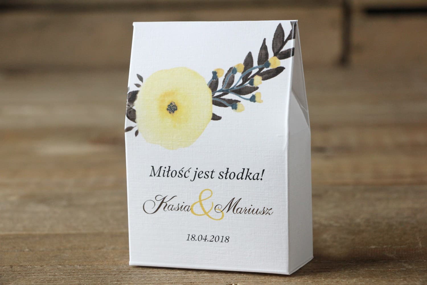 Cajitas de agradecimiento para invitados | Detalles de boda para dulces con flores | Flores Pintadas nº 18