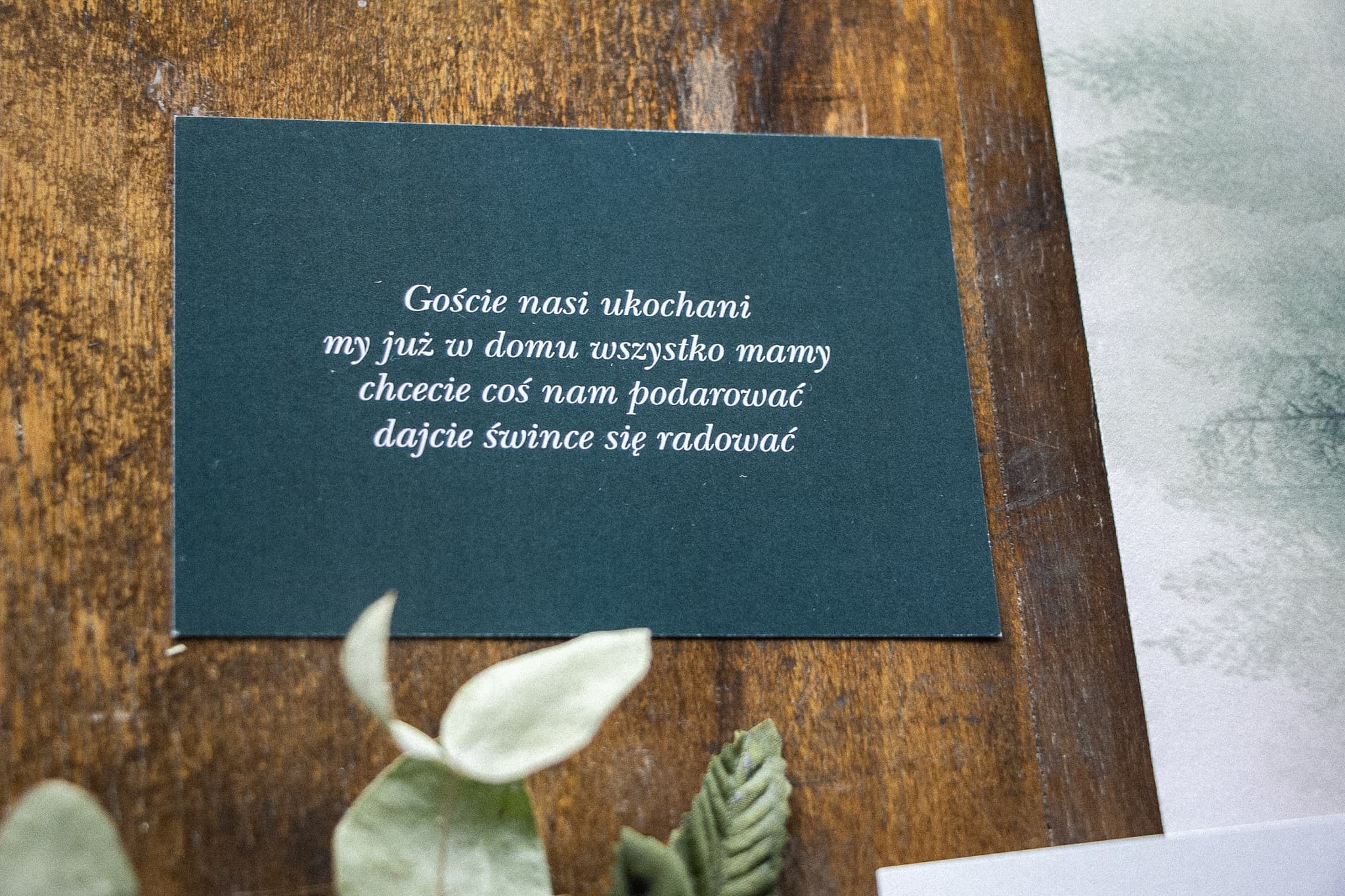 Encart d'Invitation Forestier, Carte d'Information Verte | Accessoires de Mariage Nature | Éthéré n° 6