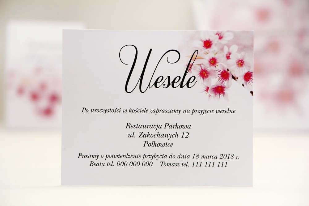 Cherry Blossom Wedding Invitation Inserts, Information Cards | RSVP & Wishing Well Cards | Elegant No. 23