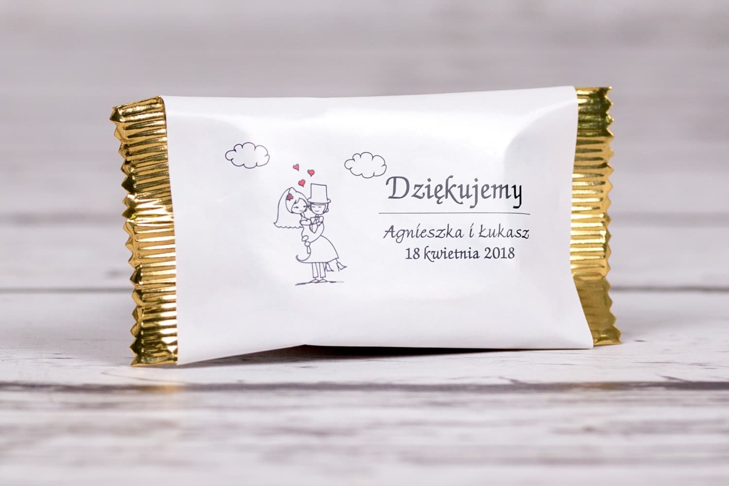 Chocolats de remerciement pour invités de mariage collection Bueno n° 8 - Couple amoureux