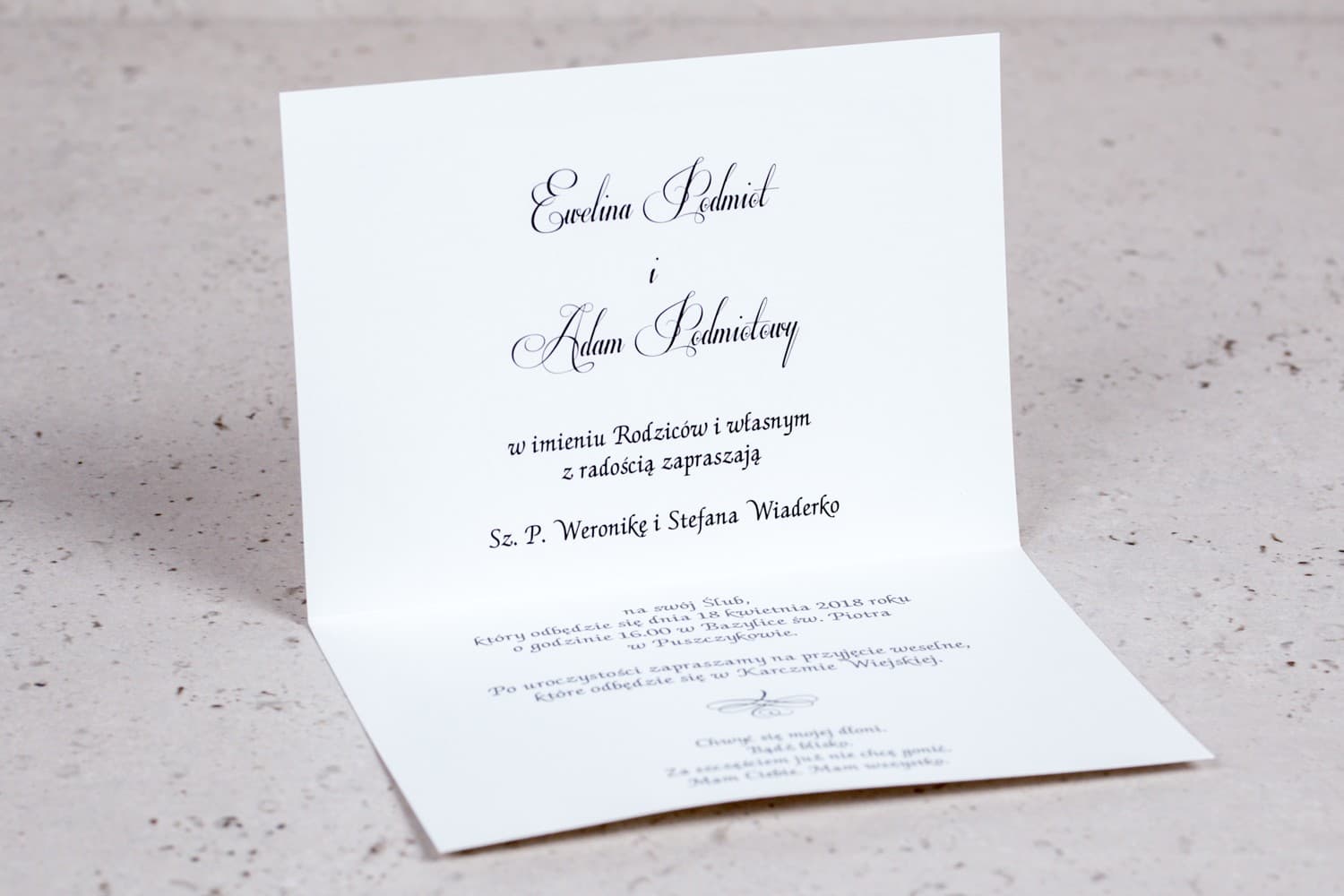 Classic Wedding Invitations with Elegant Border and Rings – Arte No. 1 - 2