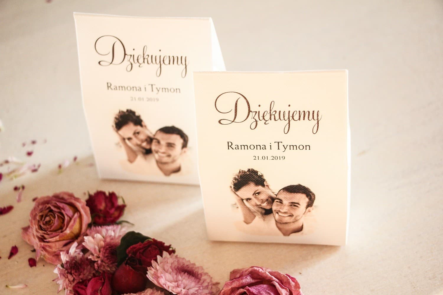 Cajita con foto para dulces para invitados | Agradecimientos de boda personalizados | Con Foto nº 3