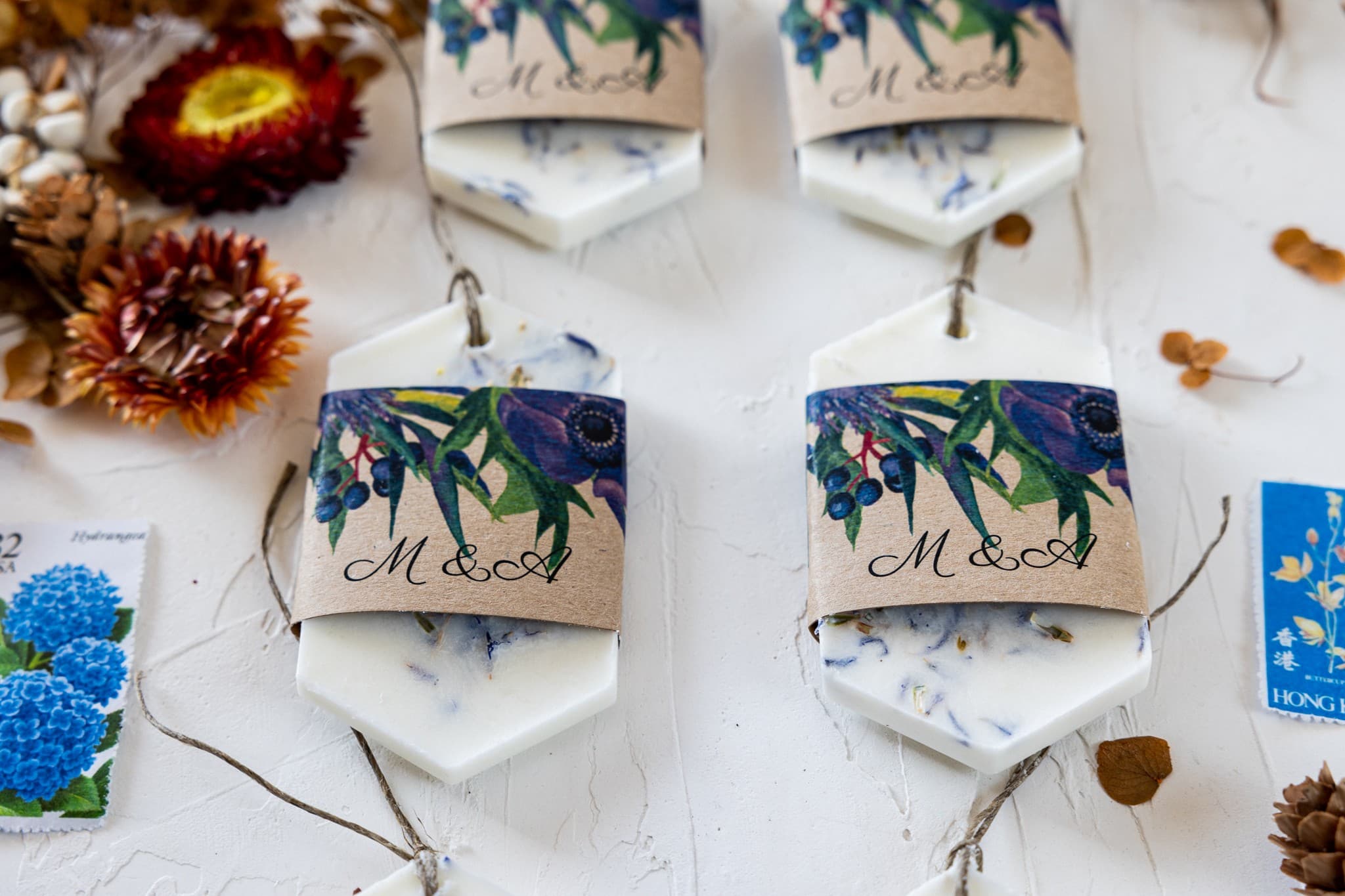 Duftanhänger aus Sojawachs mit Kornblumen EKO | Gastgeschenke zur Hochzeit | Owoce Lesne Nr. 4 - 3