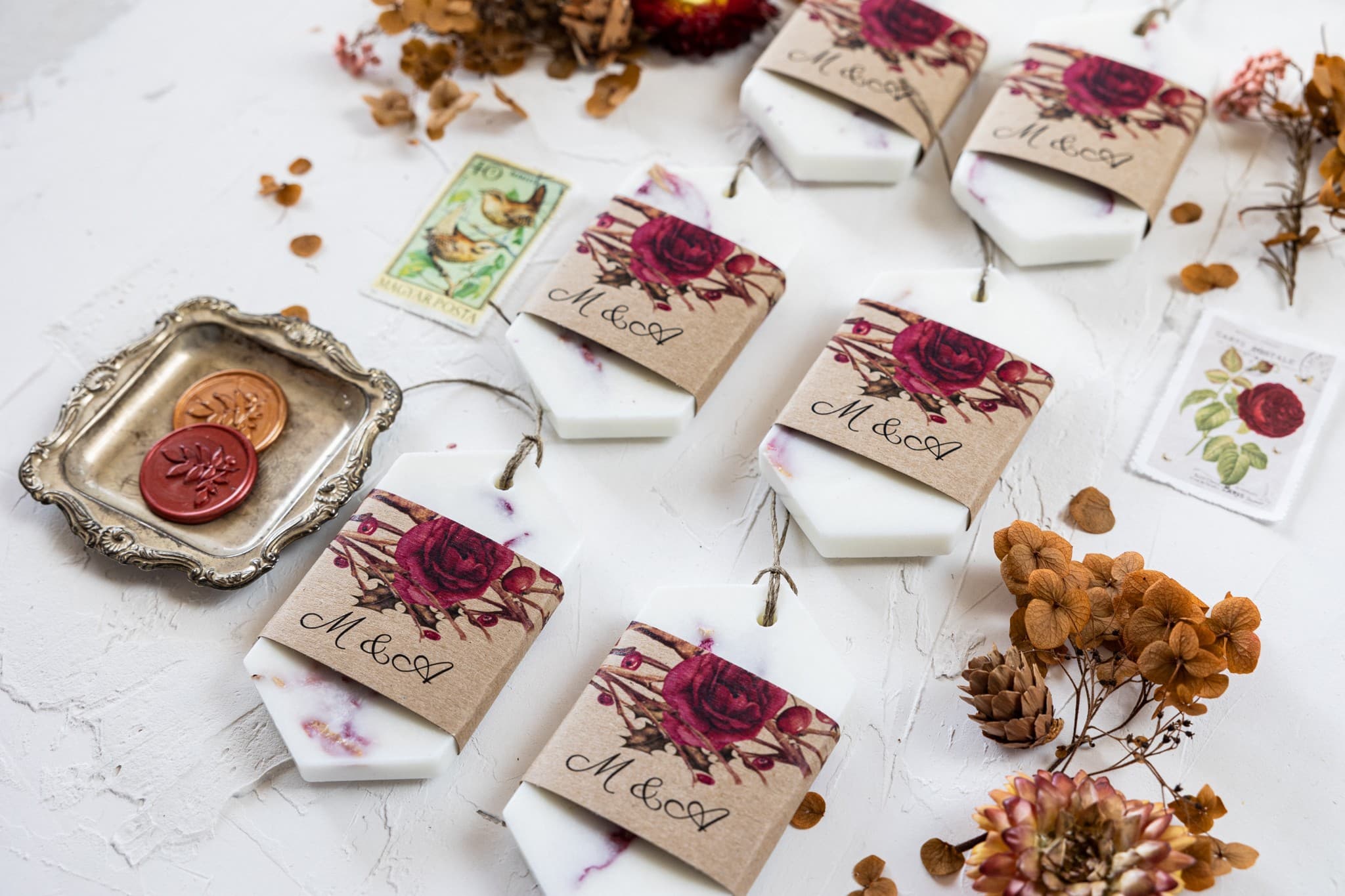 Duftanhänger aus Sojawachs mit Wintermotiv | Gastgeschenke zur Hochzeit | Owoce Lesne Nr. 7