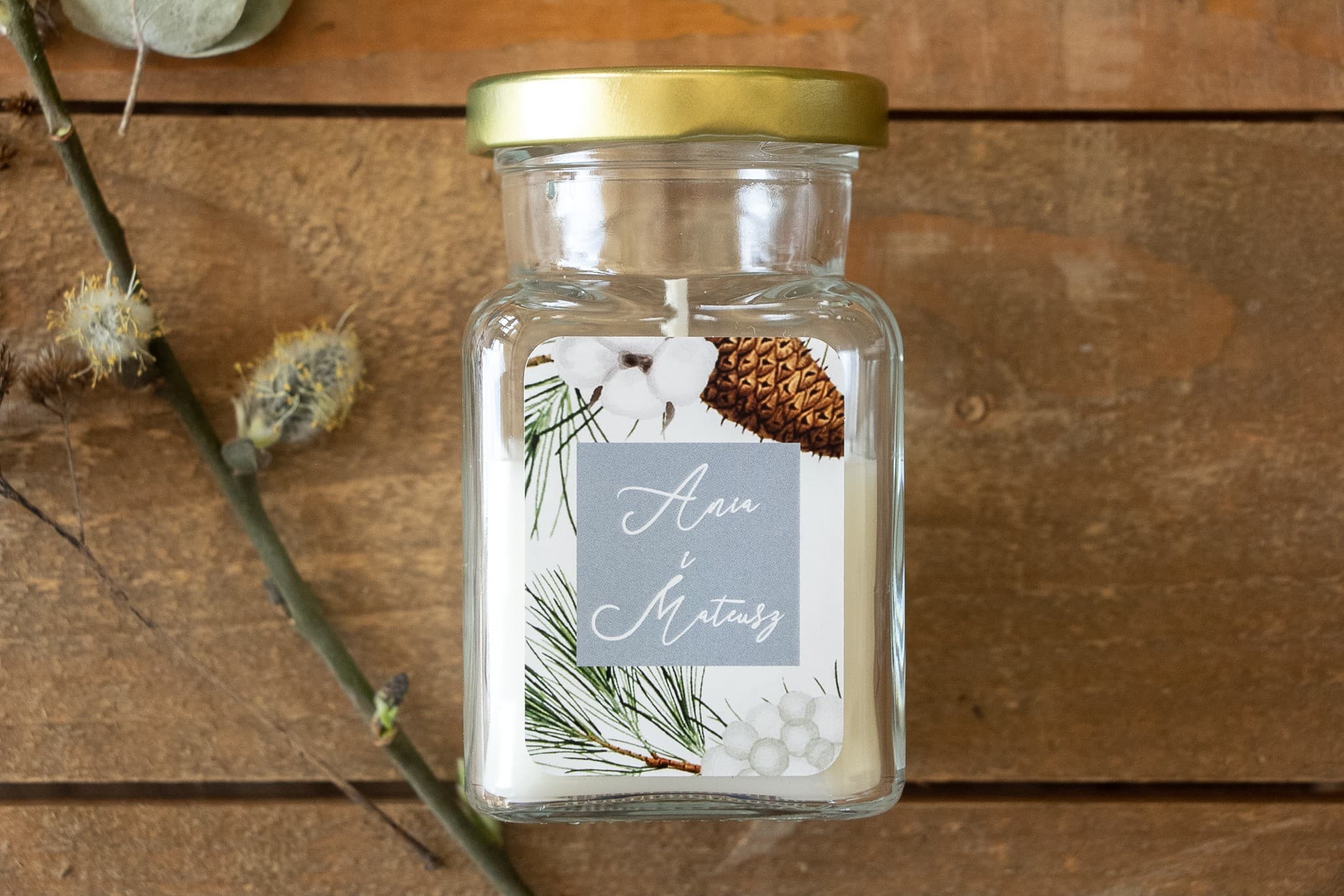 Duftkerze im Glas Korani Nr. 8 – Waldmotiv und Gastgeschenk zur Hochzeit