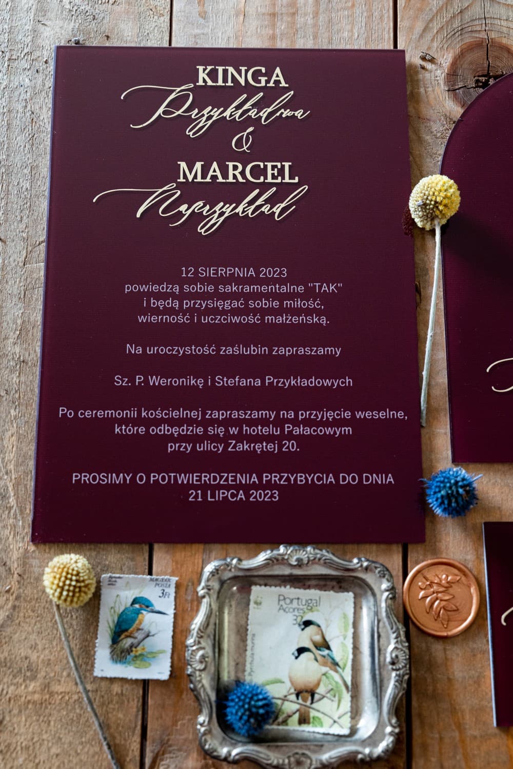 Échantillon d'Invitation de Mariage Fleurs | Vérifiez la Qualité de la Papeterie | Dalia n° 6