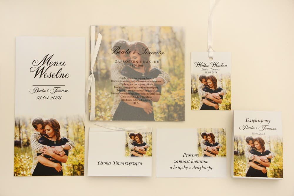 Échantillons d'Invitations de Mariage avec Calque, Set de Papeterie Complet | Kit Échantillon avec Photo | Elegant n° 22