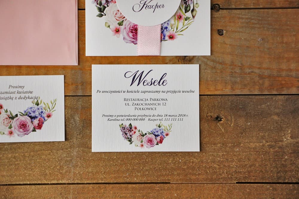 Florale Einleger für Hochzeitseinladungen, RSVP-Karte mit Geschenkreim | Aquarell-Zusatzkarten | Akwarele Nr. 17