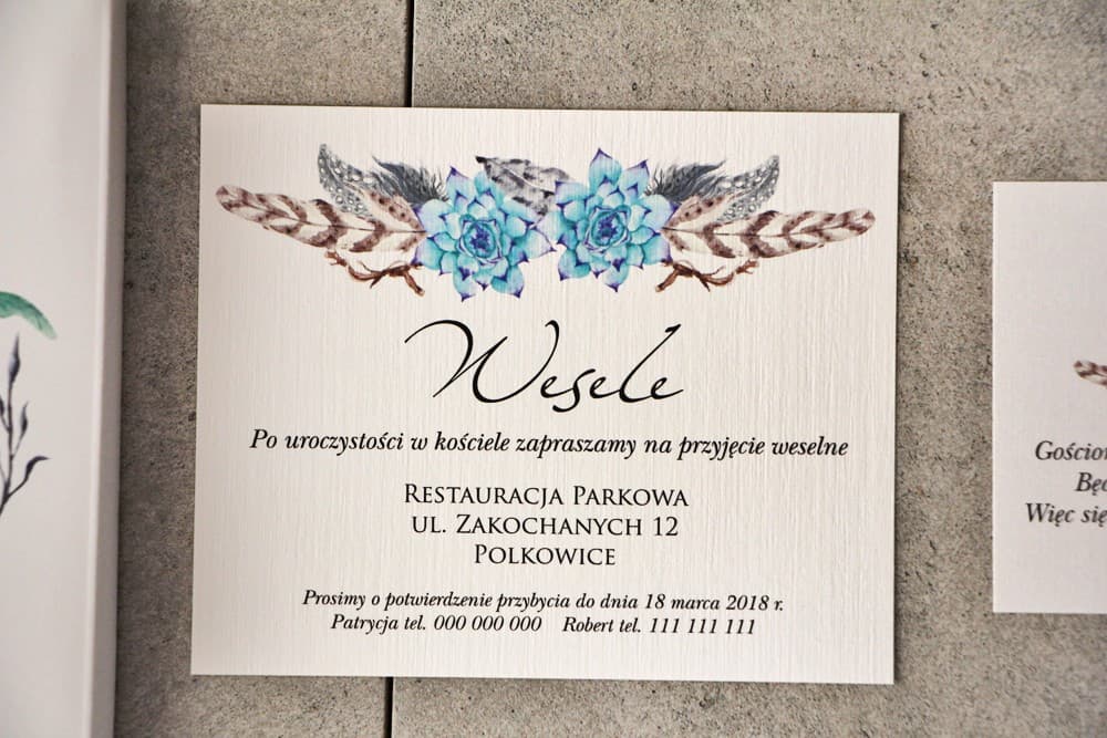 Einliegekarte zur Hochzeitseinladung mit Geschenkreimen, RSVP, Boho | Informationskarte | Pistacjowe Nr. 21