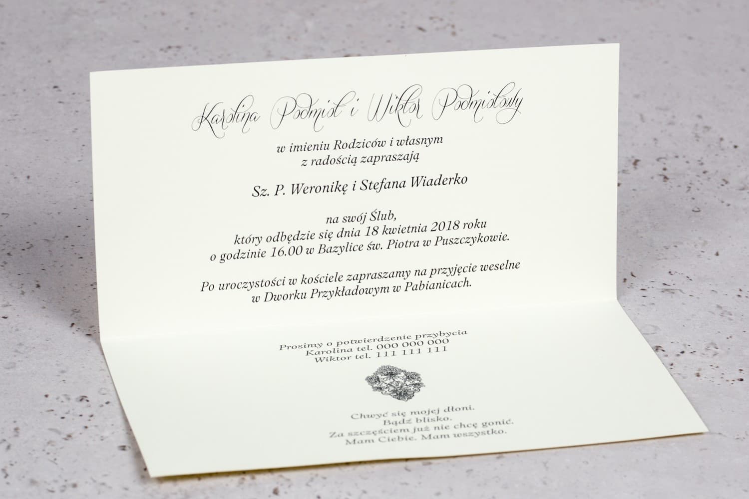 Glamour Wedding Invitations with Brown Belly Band and Cubic Zirconia – Moreno No. 6 - 2