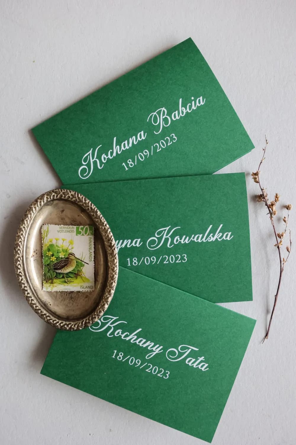 Kraft No. 10 Wedding Place Cards – Minimalist Green Table Stationery - 2