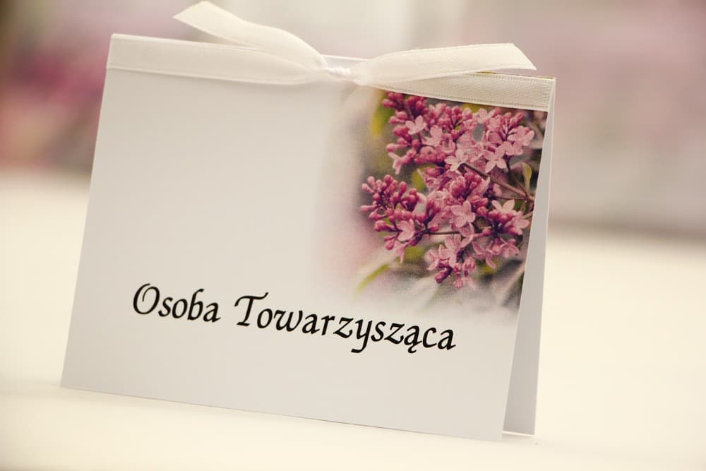 Elegant No. 11 Wedding Place Cards – Lilac Motif Table Stationery
