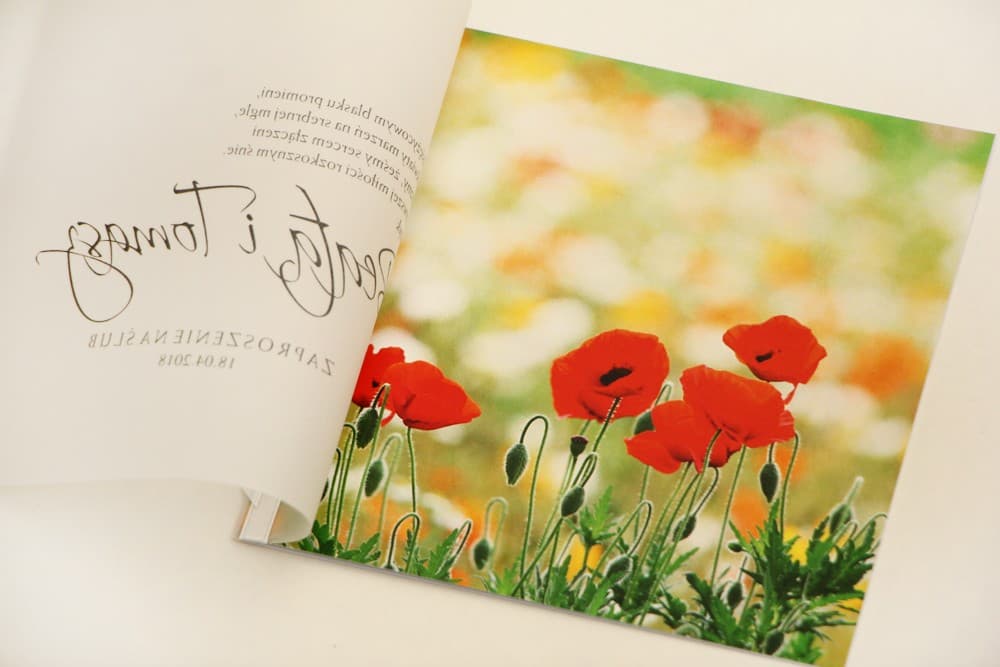 Vellum Wedding Invitations with Photo and Red Poppies with Satin Ribbon – Elegant No. 21