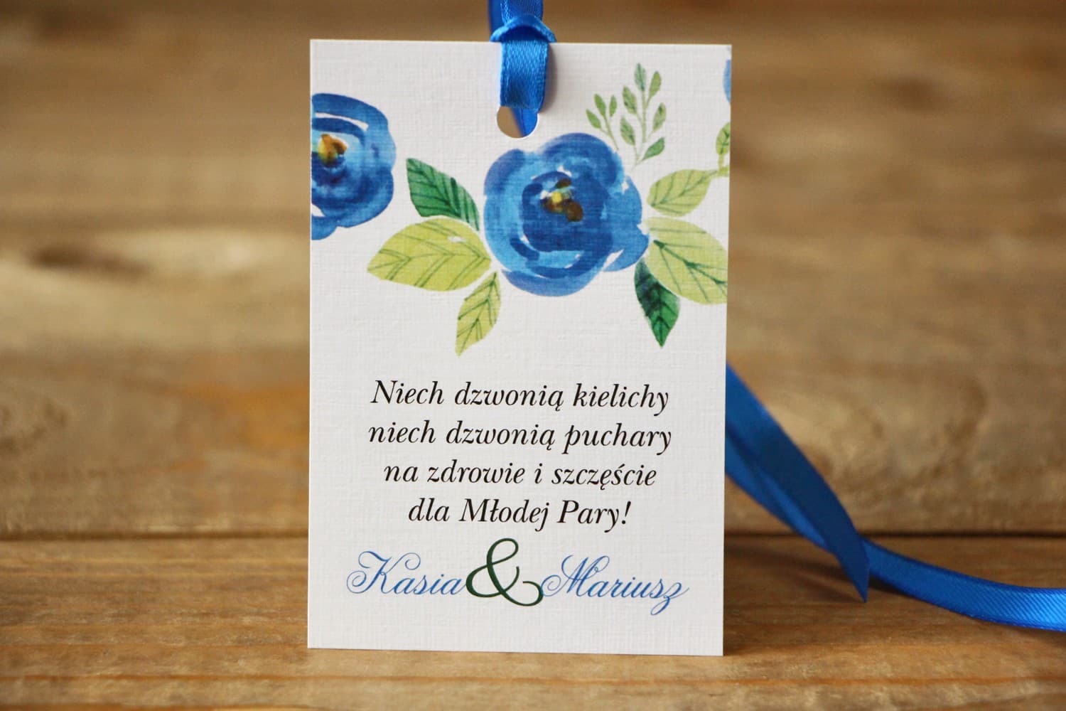 Etiquetas para Botellas de Boda Acuarela Acianos | Etiquetas Personalizadas para Alcohol | Flores Pintadas nº 23