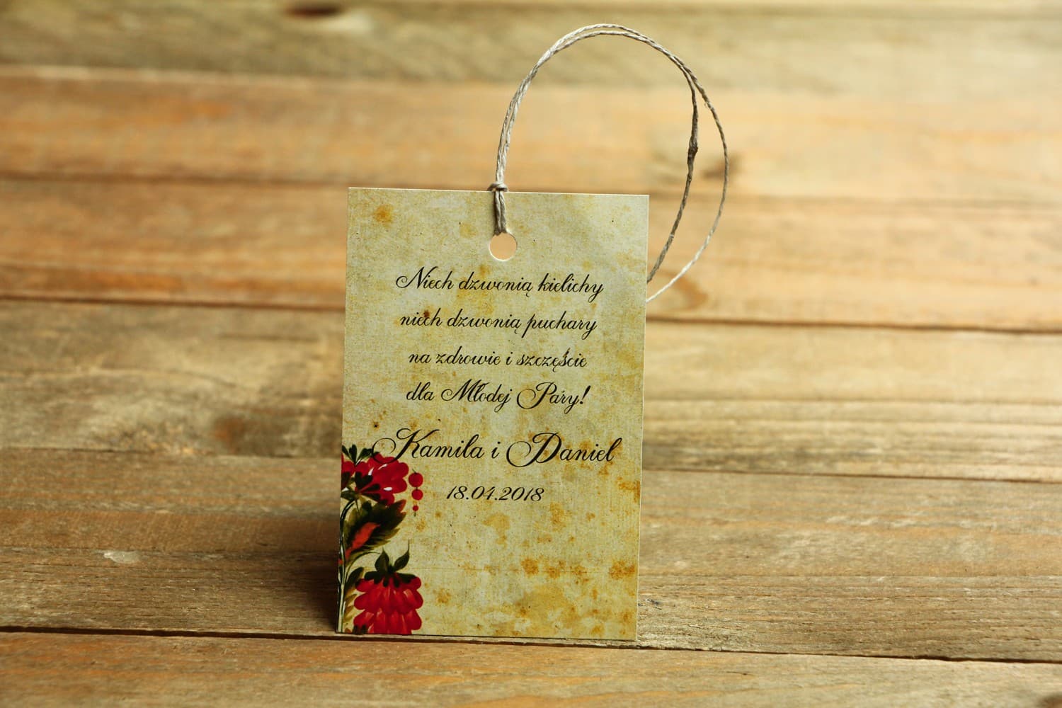 Etiquetas de Boda Folclóricas con Flores | Etiquetas para Alcohol Estilo Folk | Folk nº 7