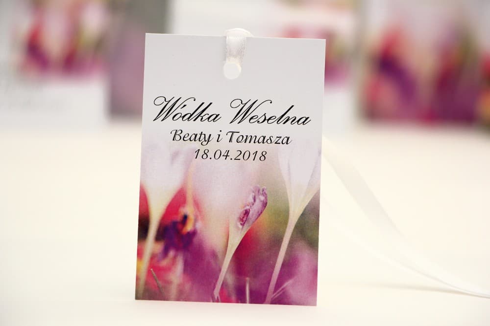 Etiquetas para botellas Crocus Violetas | Etiquetas personalizadas para alcohol | Elegant n.º 24