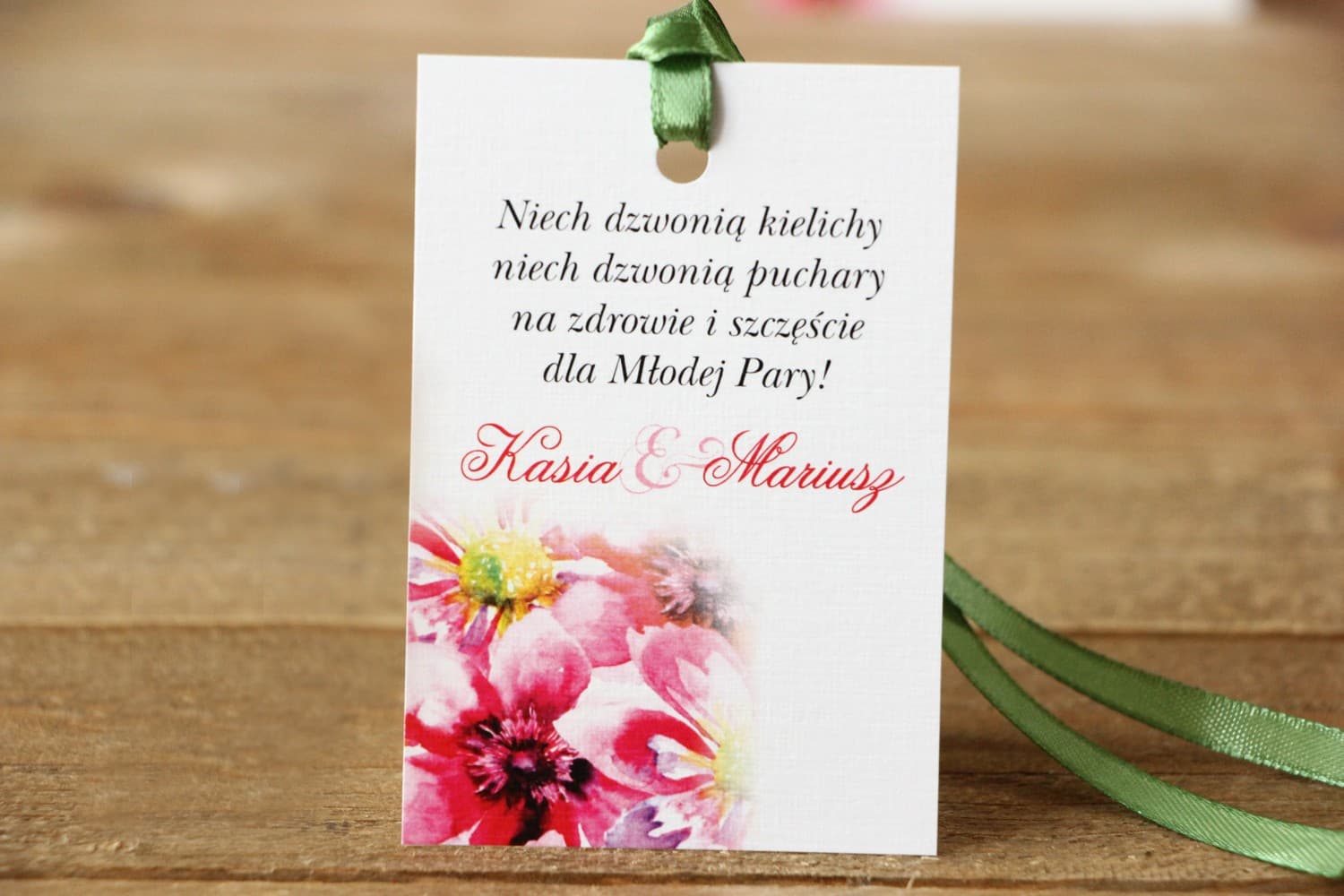 Etiquetas Florales para Botellas de Boda Acuarela | Tarjetas personalizadas para alcohol | Flores Pintadas nº 7