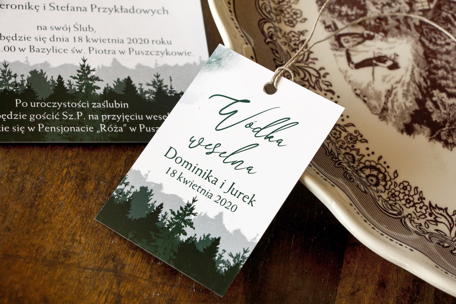 Étiquettes de Bouteille de Mariage Motif Forêt, Personnalisées pour Alcool | Bijoux de Bouteille | Delize n° 1