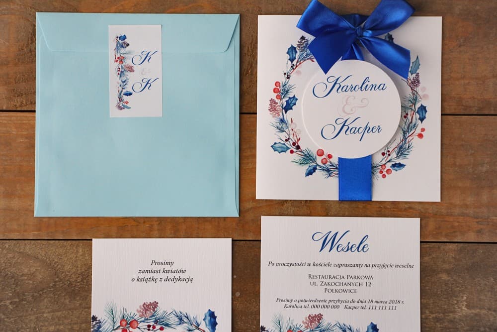 Intérieur du faire-part de mariage Aquarelles n° 15 papier lin Amelia Wedding