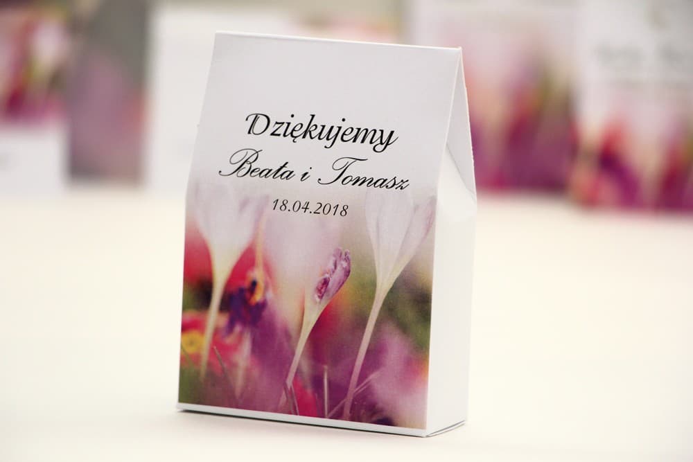 Elegant Favor Boxes with Purple Crocuses and Sweets | Wedding Favours | Elegant No. 24