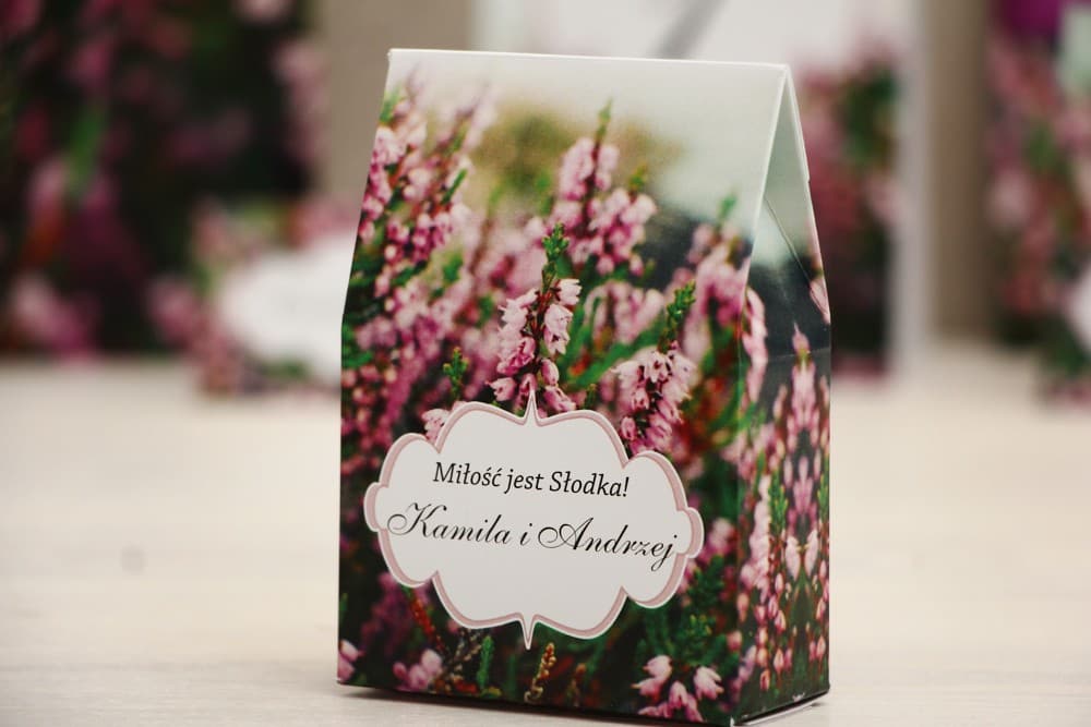 Autumn Favour Boxes with Heather Image and Sweets | Personalized Wedding Favours | Felicja No. 1