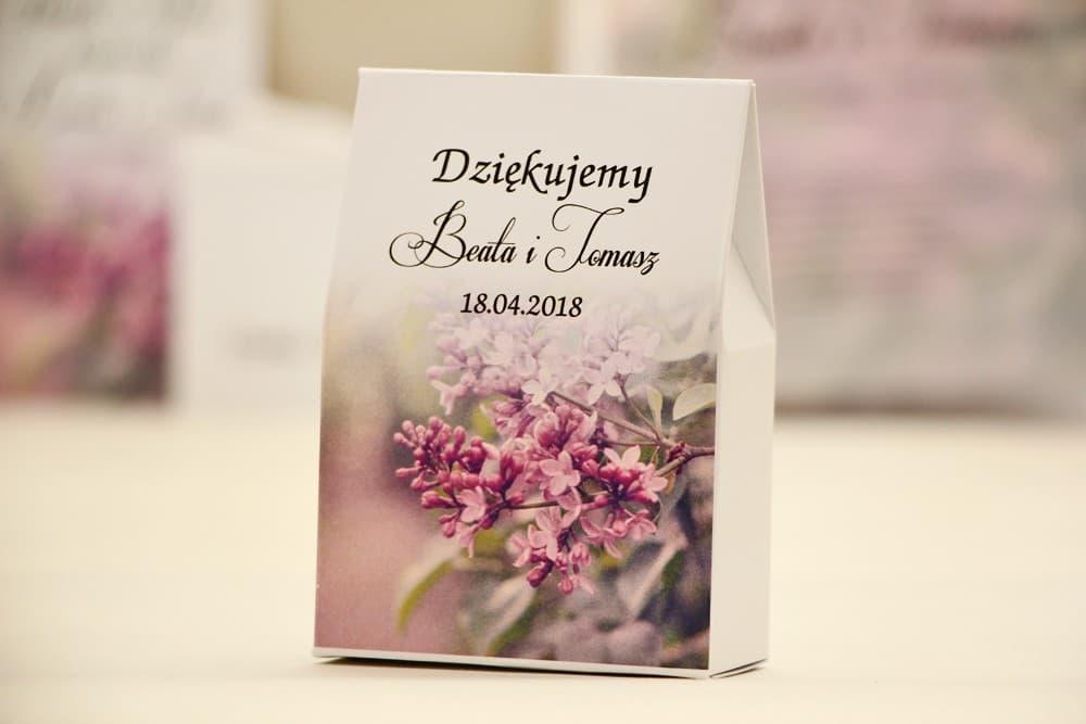 Personalized Purple Lilac Favour Boxes with Sweets | Wedding Favours | Elegant No. 11