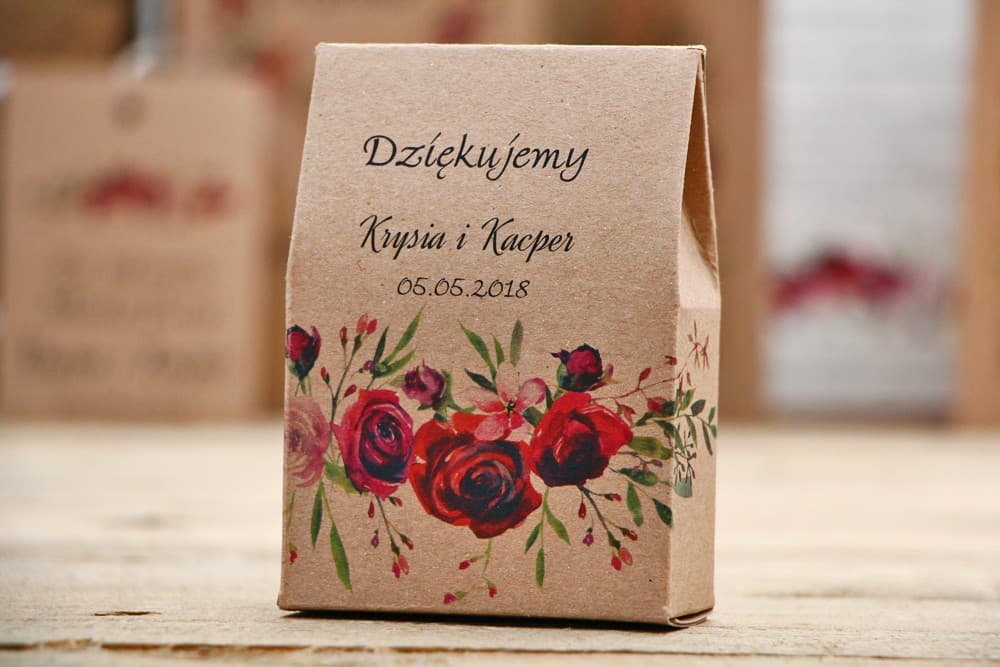 Eco Burgundy Rose Wedding Favour Boxes | Elegant Gifts for Wedding Guests | Forest Fruits No. 3