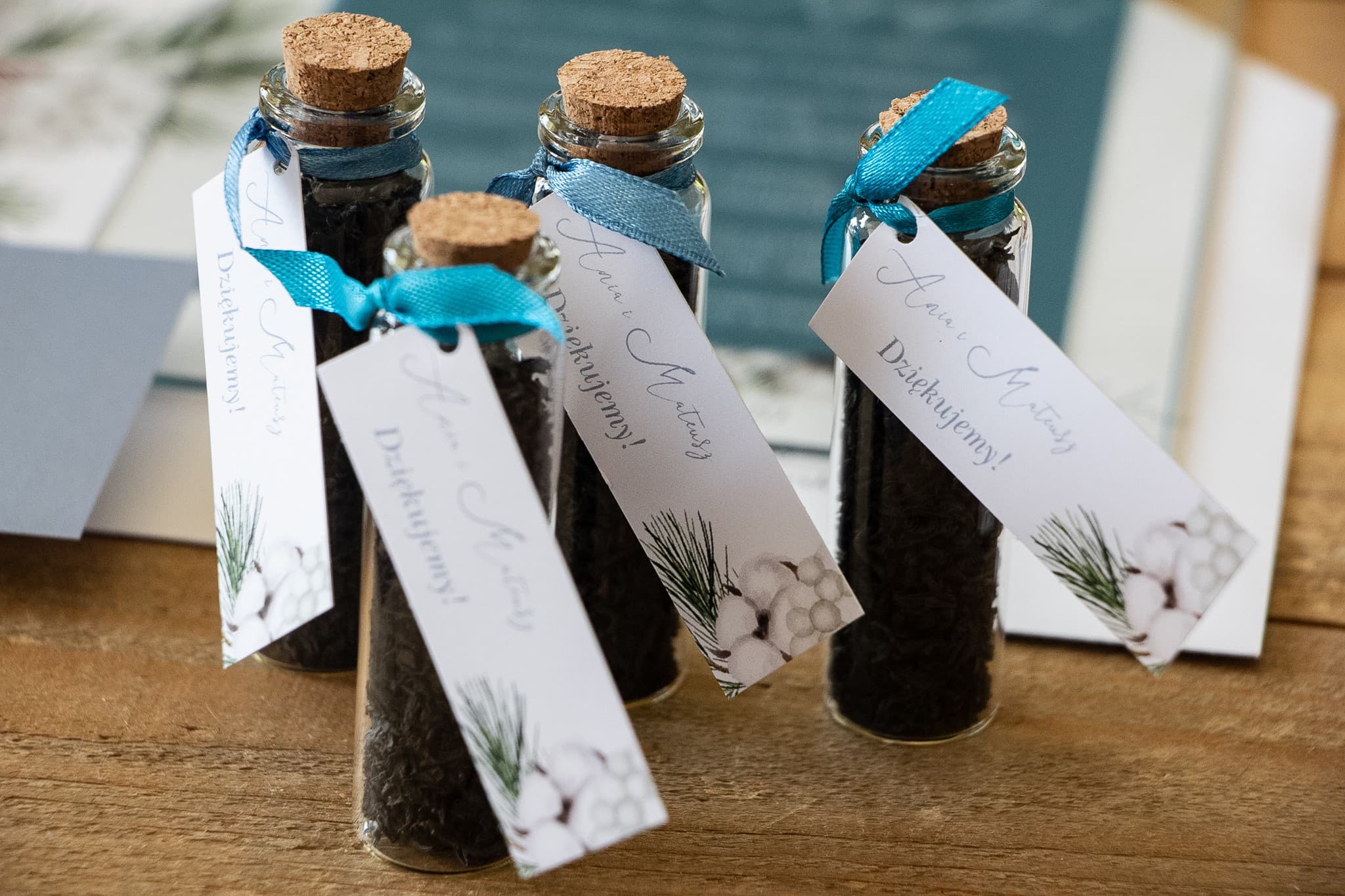 Thé en Fiole Remerciement Invités | Cadeaux de Mariage d'Hiver, Style Forestier | Korani n° 8