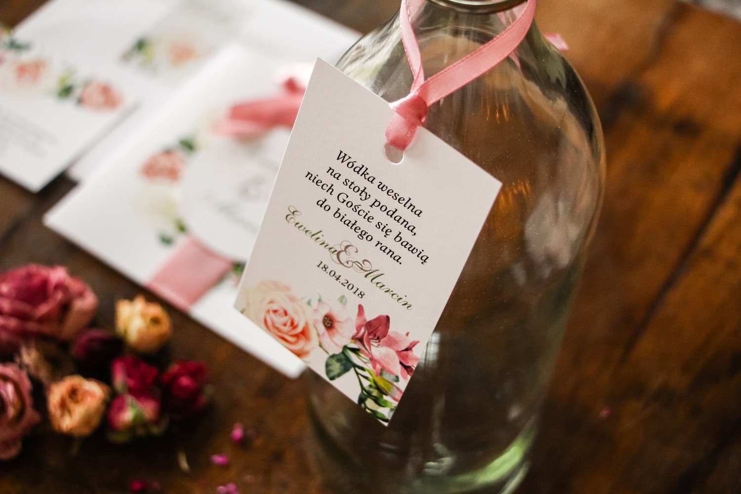 Floral Watercolor Wedding Bottle Tags | Personalized Alcohol Tags | Akwarele Design 27